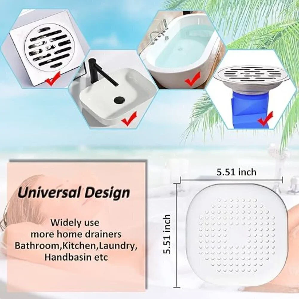 Silicone Hair Drain Catcher with Suction Cups. Package of 4 White / BRAND NEW